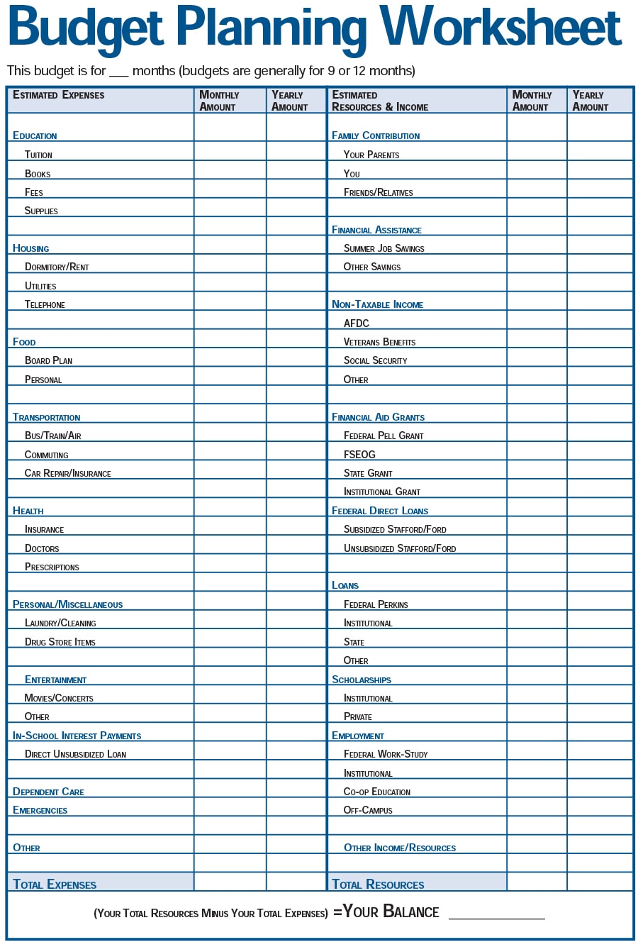 50 Money Management Worksheets [Excel, Word, PDF] - TemplateArchive
