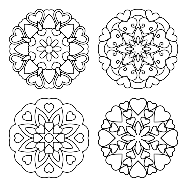 Premium Vector | Set of decorative mandala patterns for coloring ...