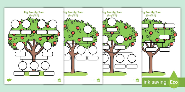 My Family Tree Worksheet / Worksheets English/Mandarin Chinese