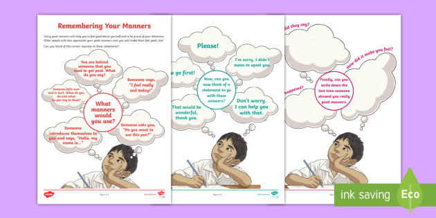 Remember Your Manners Worksheets (Teacher-Made) - Twinkl