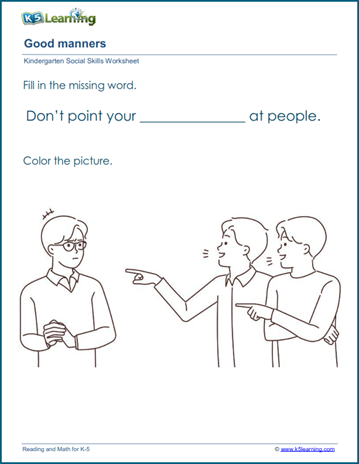 Good Manners for Kids | Worsheets library