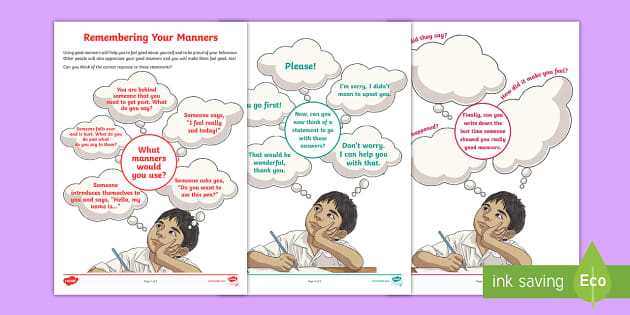 Remember Your Manners Worksheets (teacher made) - Twinkl