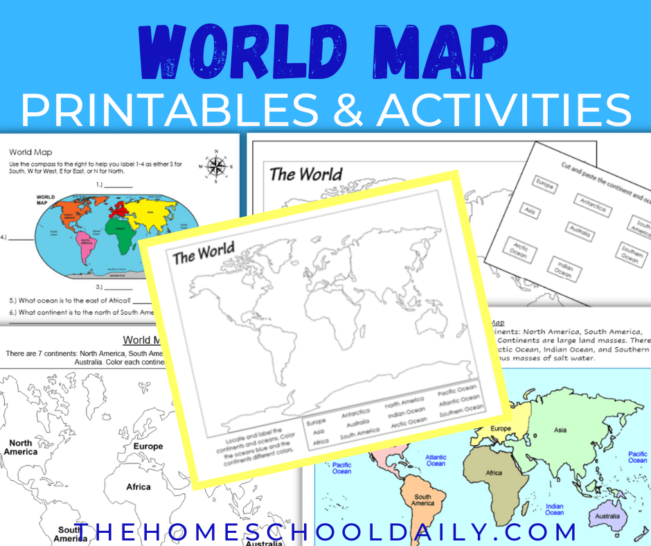 Free Printable World Maps &  Activities - The Homeschool Daily