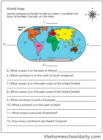 Free Printable World Maps &  Activities - The Homeschool Daily