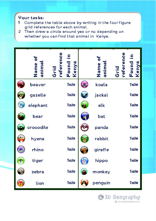Map skills worksheets