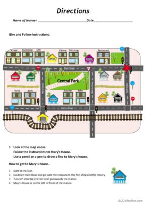 148 Giving Directions English ESL worksheets pdf &  doc