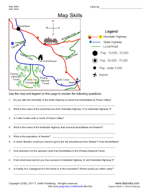Map Skills Worksheet. Using A Legend And A Map To Answer Questions ...