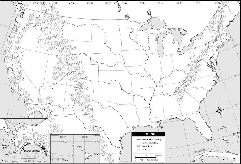 map of usa worksheet