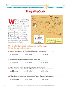 Map Scale Worksheets &  Activities for Kids | Scholastic