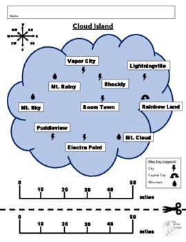 Map Scale Worksheet--Cloud Island by We Otter Learn worksheets library