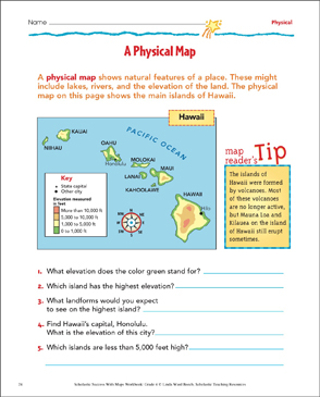 map skills worksheet 4th grade
