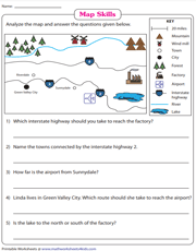 map skills worksheet middle school