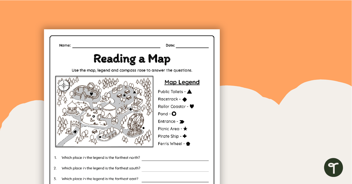 reading-a-map-worksheet-teach-starter-worksheets-library for Free Printable Map Skills Worksheets Pdf Reading a Map Worksheet | Teach Starter - Worksheets Library for Free Printable Map Skills Worksheets Pdf
