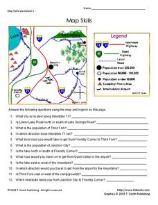 Map Skills Worksheet for 2nd - 4th Grade | Lesson Planet