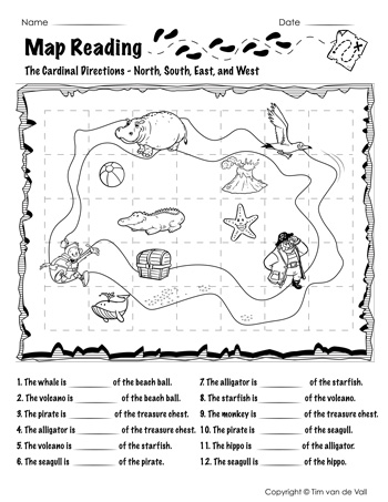 Map Reading Worksheets - Tims Printables