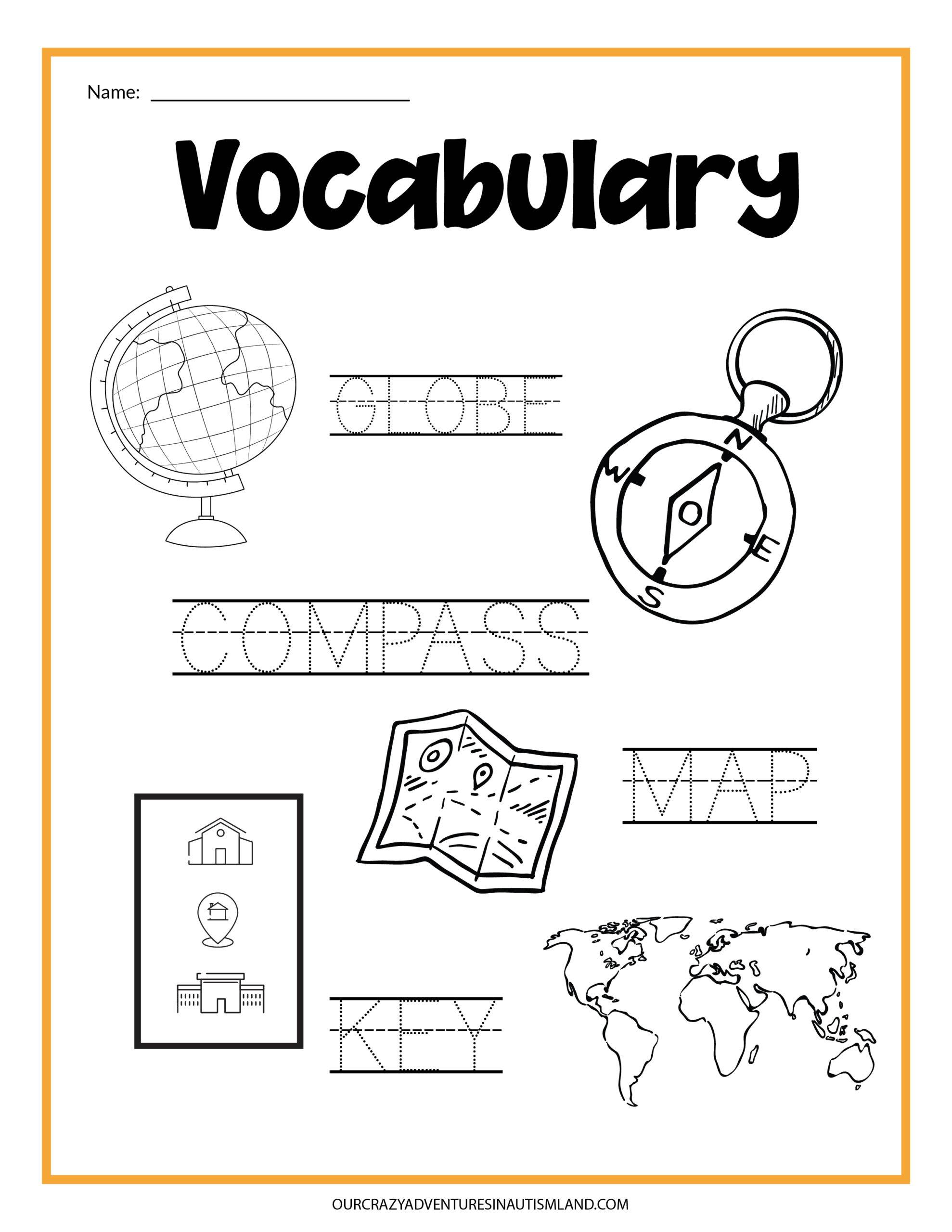 mapping worksheet for kindergarten