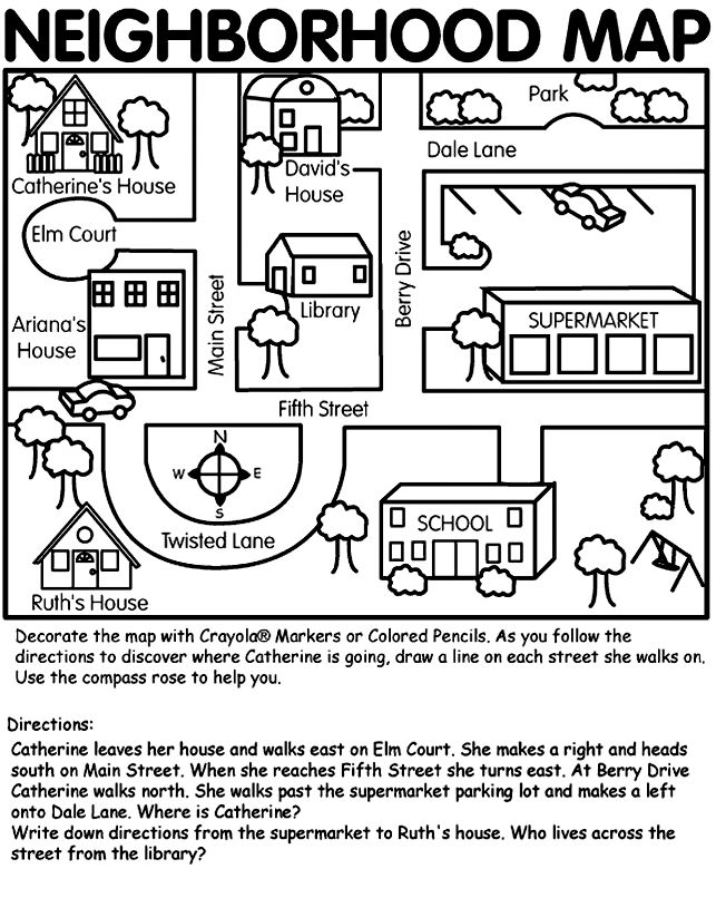Neighborhood Map Coloring Page