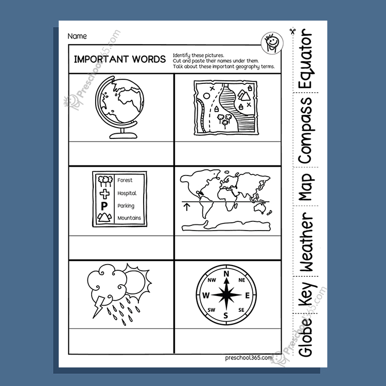 mapping worksheet for kindergarten