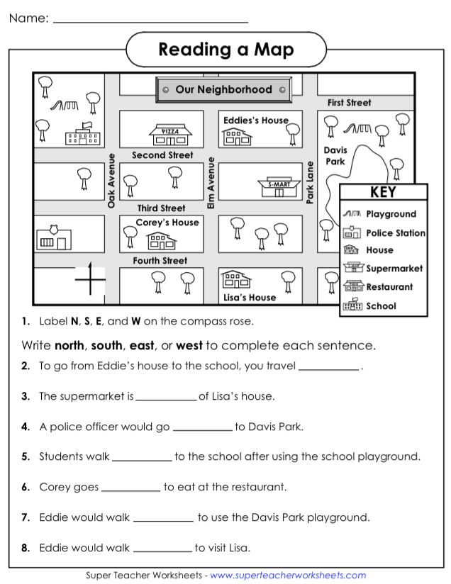 mapping worksheet for kindergarten