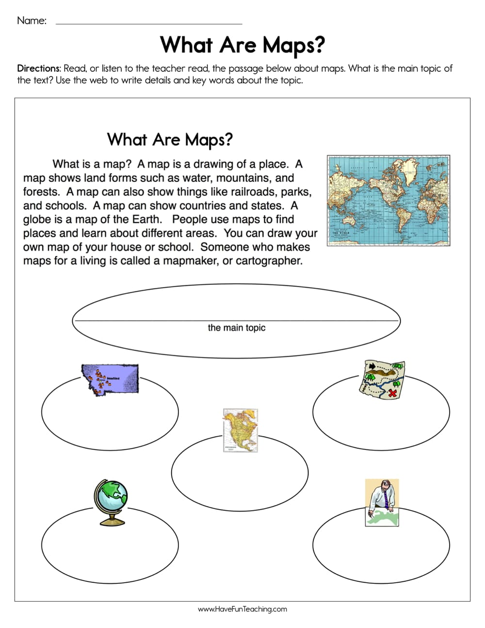 What are Maps Worksheet  