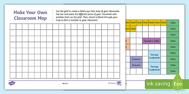 Make Your Own Classroom Map Worksheet (Lehrer gemacht)