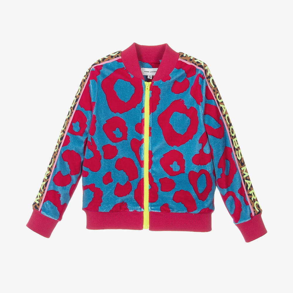 MARC JACOBS - Blaue Velours-Jacke mit Leo-Print | Childrensalon Outlet