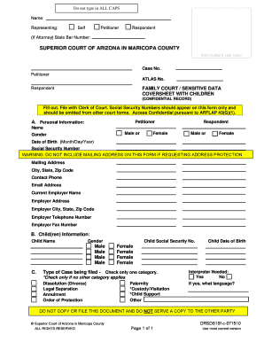 maricopa county child support worksheet