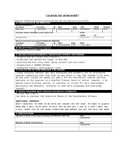 marine corps counseling worksheet
