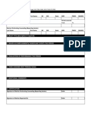 marine counseling worksheet