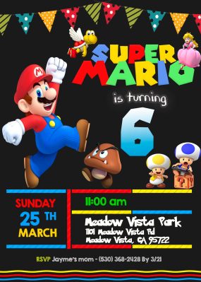 Mario Bros Birthday Invitation | Amazing Invite
