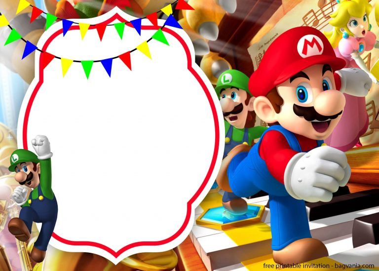 Free Printable Mario Invitation Template