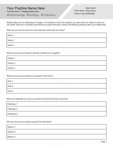 marital counseling worksheet