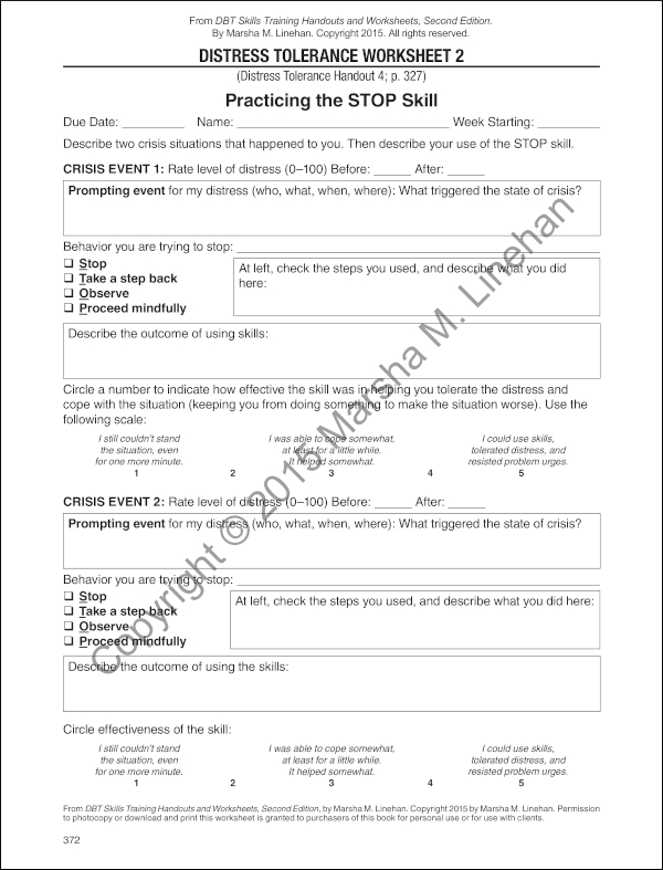 DBT Skills Training Handouts and Worksheets: Second Edition