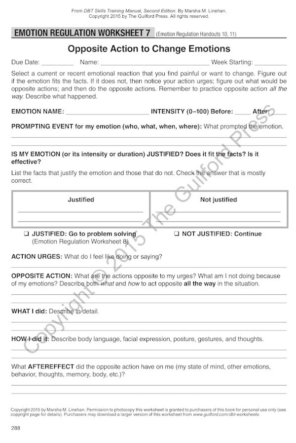 marsha linehan dbt worksheet