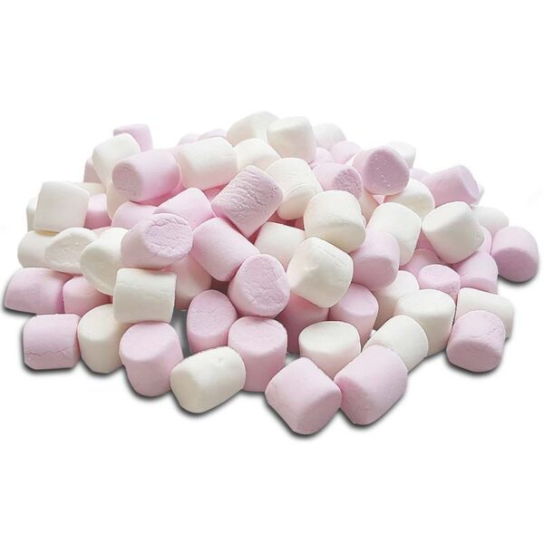 Schaumstoffe Marshmallows Mini Weiß Rosa