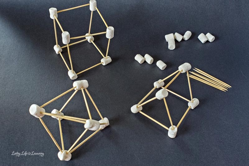 3D Marshmallow and Toothpicks Shapes