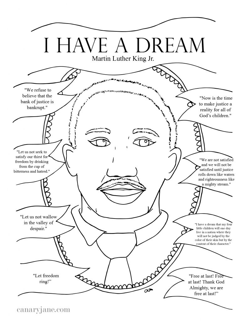 martin luther king jr printable worksheet