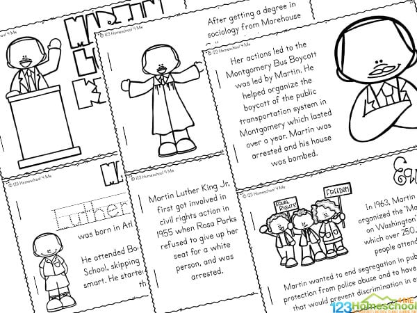 Martin Luther King Jr for Kids Printable Reader to Color and Learn
