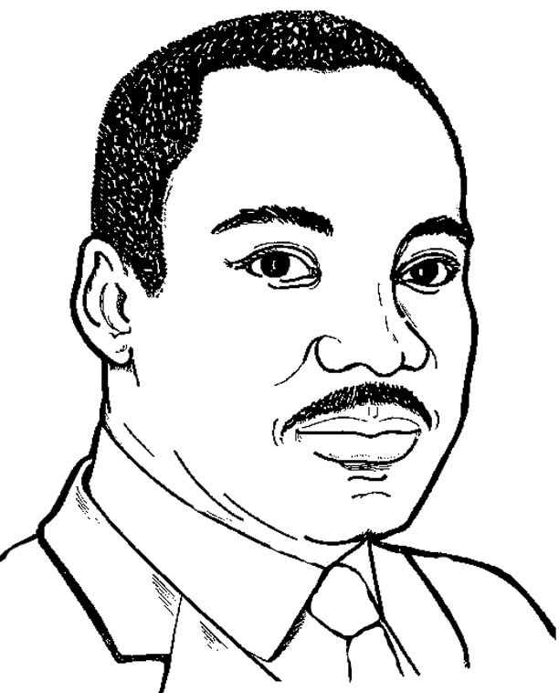 Martin Luther King Jr Malvorlage für Kinder · Creative Fabrica