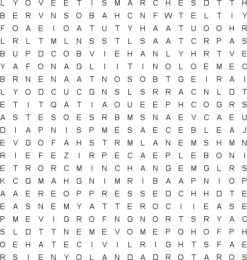 martin luther king word search