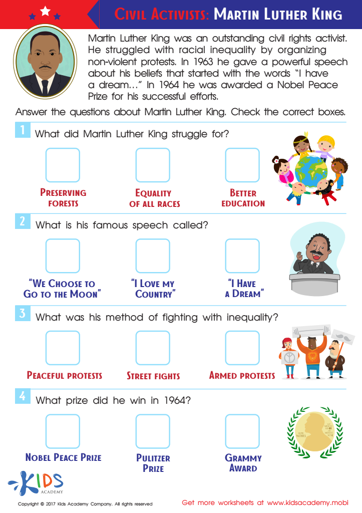 martin luther worksheet
