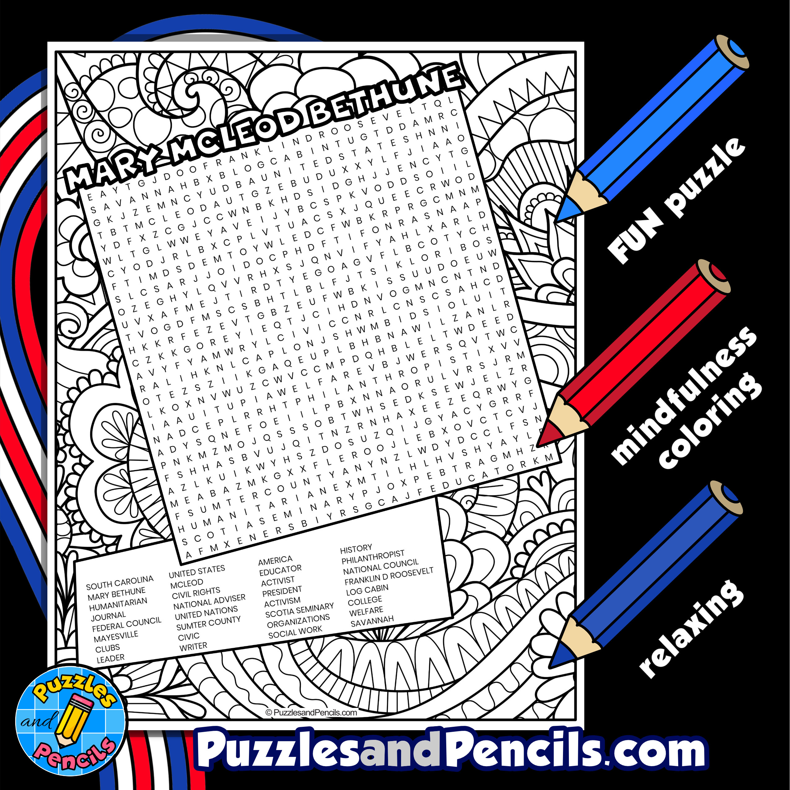 mary mcleod bethune worksheet for kids