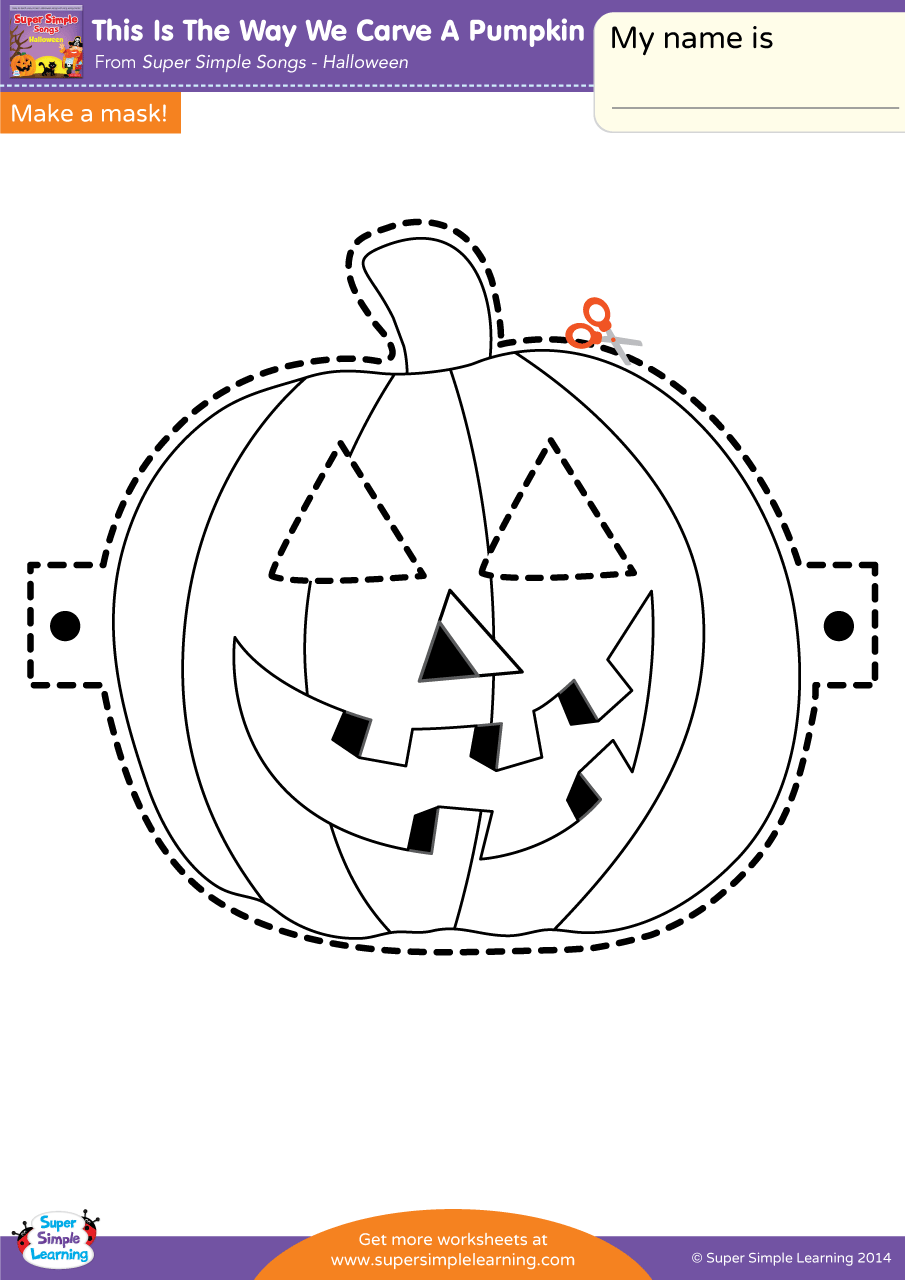 This Is The Way We Carve A Pumpkin Worksheet - Make A Mask ...