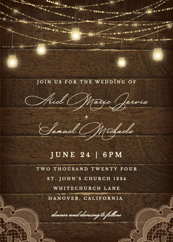 Sparkling mason jar lights - Wedding Invitation Template ...