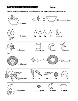 Law of Conservation of Mass Worksheet by Amber Faircloth worksheets library