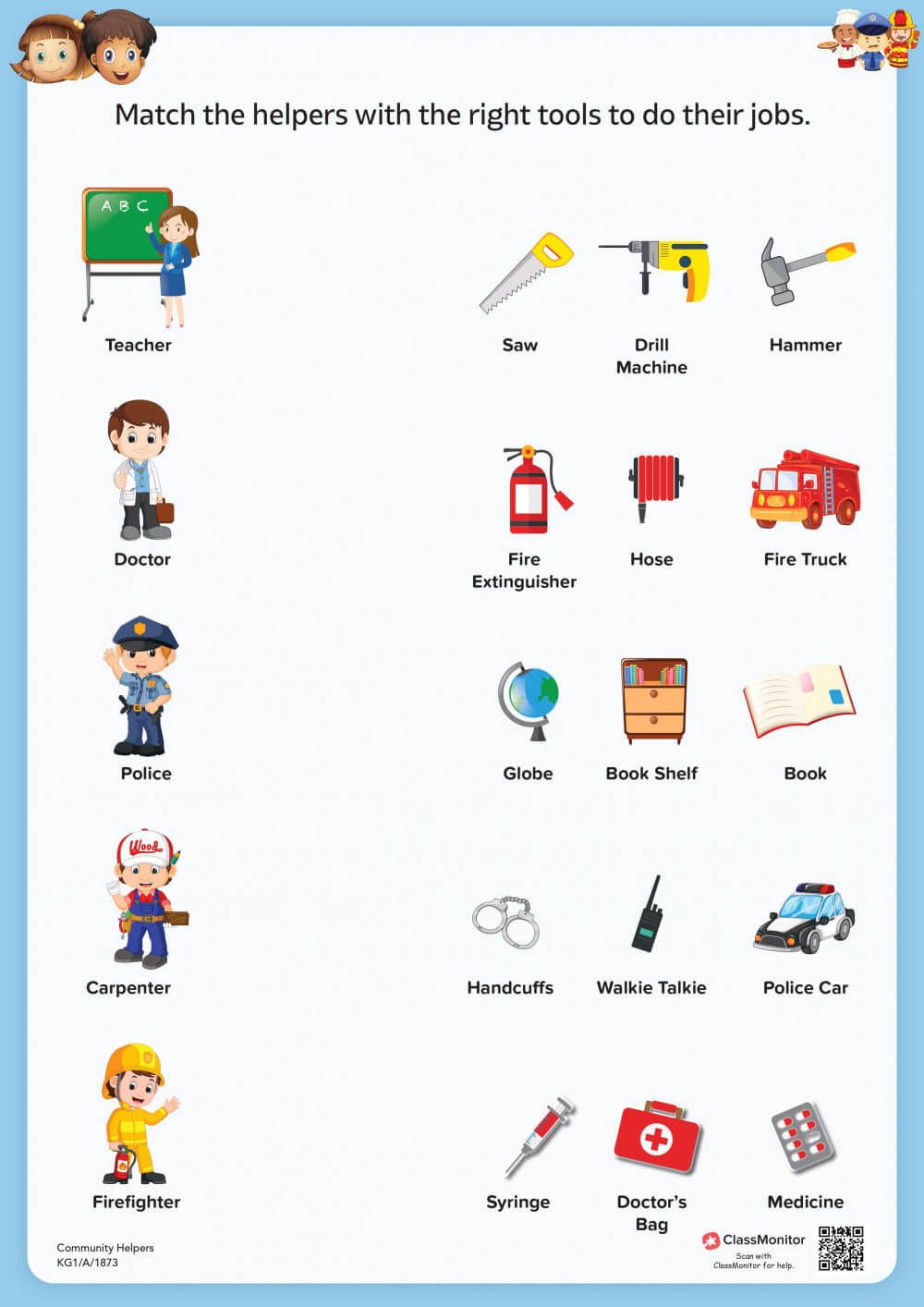 Match the Community Helpers With The Right Tools - ClassMonitor