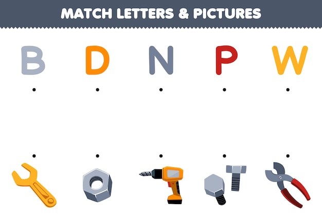 Premium Vector | Education game for children match letters and ...