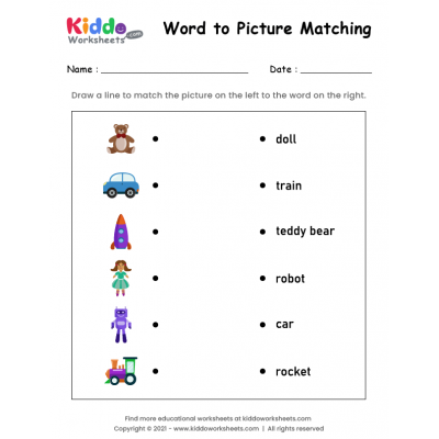 match word to picture worksheet