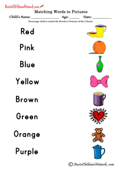 Matching Words to Pictures - Aussie Childcare Network