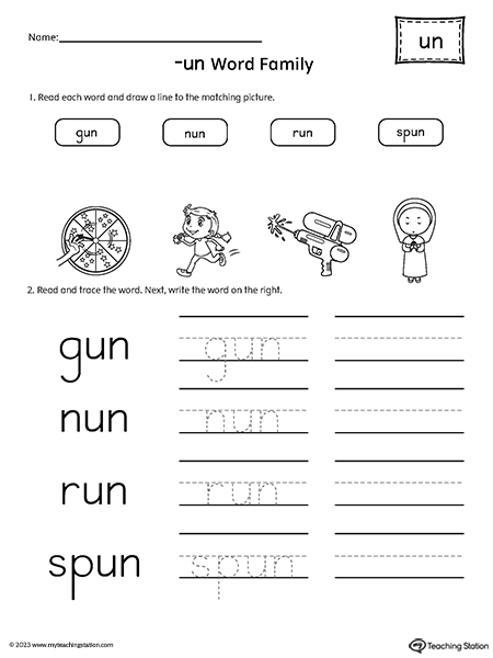 match word to picture worksheet